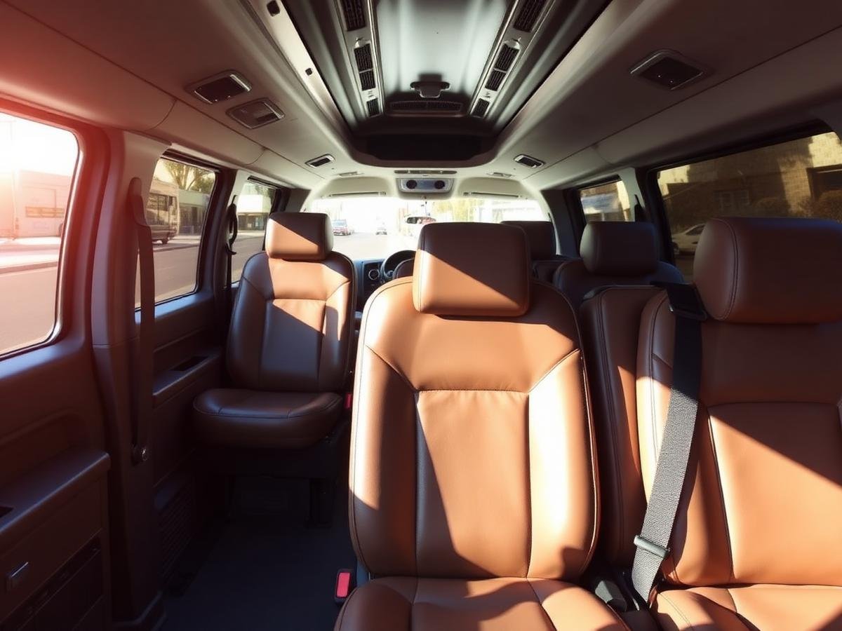 Clean, comfortable shuttle interior